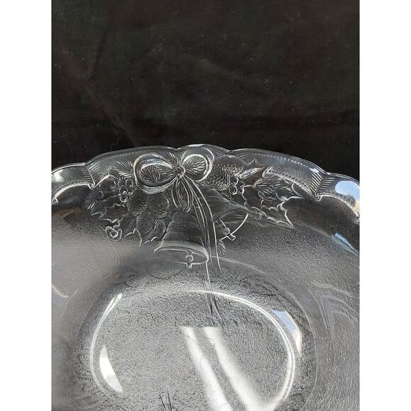 Mikasa Crystal Serving Bowl Holiday Bells 10" Oval in Box Christmas Item - Picture 3 of 4